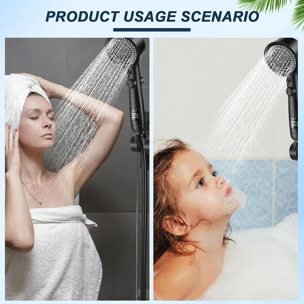 Temperature Digital Display Shower Head Drop-resistance Shower Head Replace For Home Hotel
Temperature Digital Display Shower Head Drop-resistance Shower Head Replace For Home Hotel