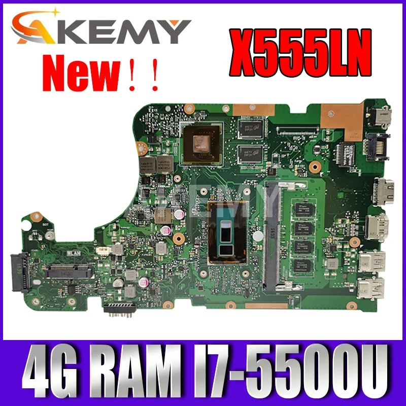 Akmey X555LN Mainboard for ASUS X555LNB X555LN X555LD X555LB X555LJ X555LF laptop motherboard 4GB RAM I7-5500 GT840M/2GB
Akmey X555LN Mainboard for ASUS X555LNB X555LN X555LD X555LB X555LJ X555LF laptop motherboard 4GB RAM I7-5500 GT840M/2GB
