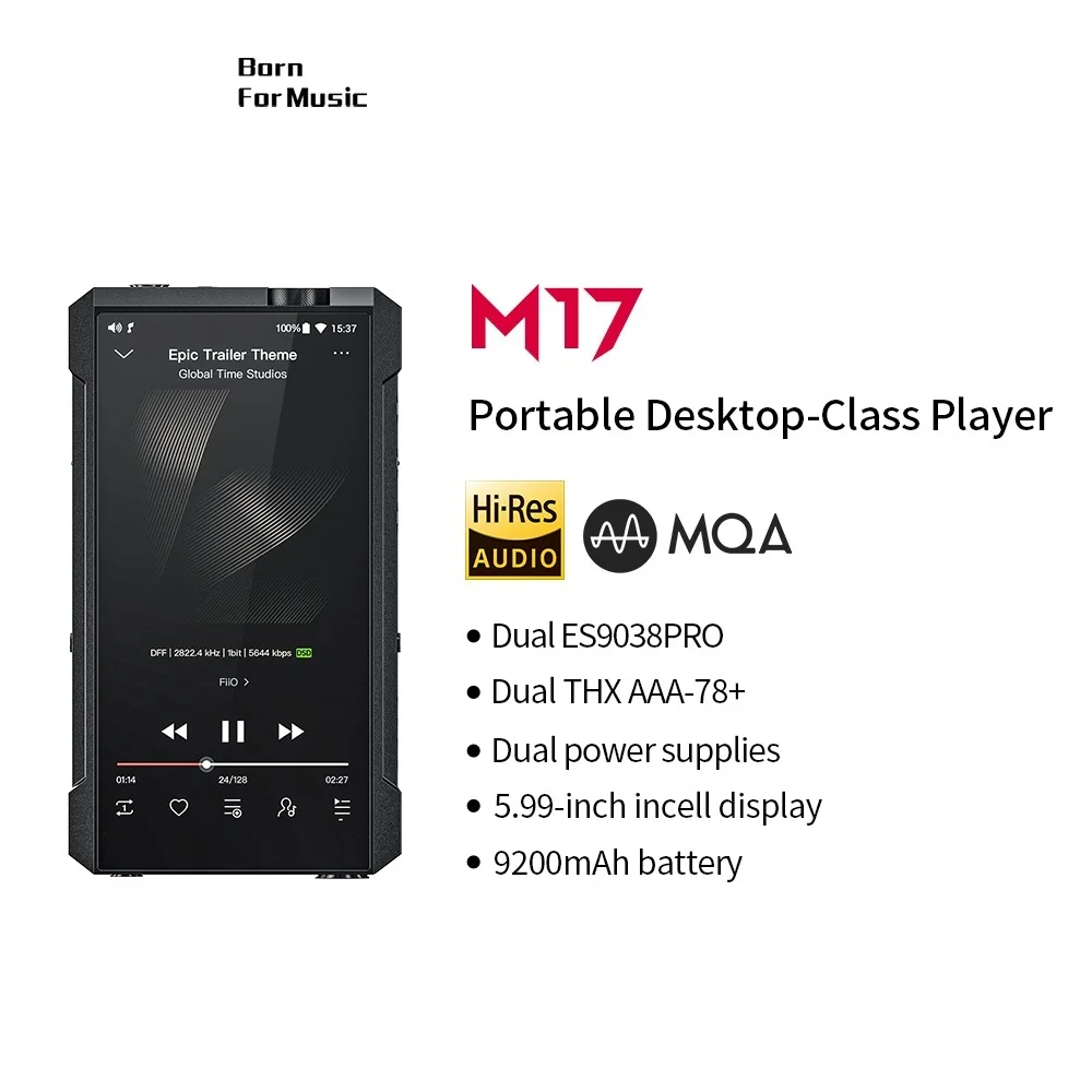 

Go M17 Desktop-Class with Dual ES9038PRO /Android 10 5.99inch/THXAAA-78+ DSD512 HiFi Bluetooth 5.0 Music Player