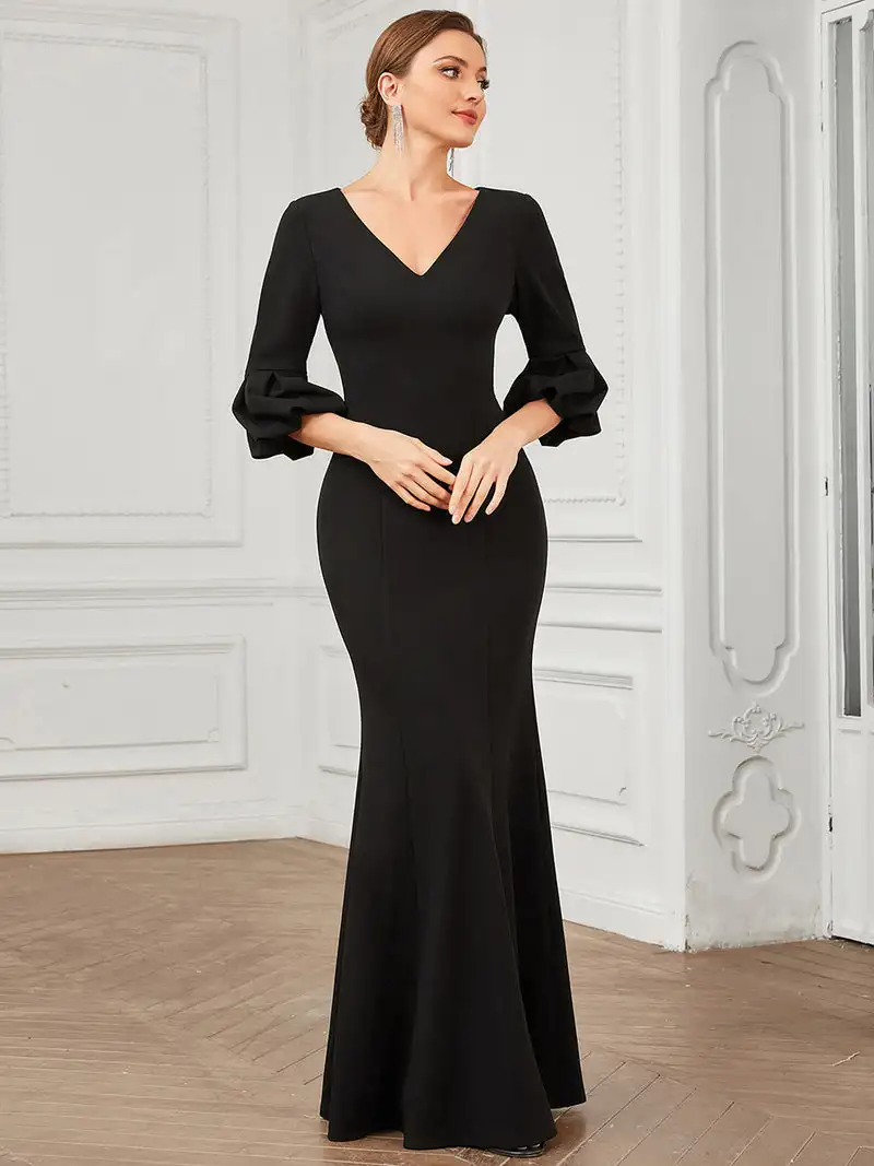 Elegant Evening Dresses Deep V Neck Puff Sleeves Floor-Length 2023 Ever pretty of Sexy Black Simple Bridesmaid dress
Elegant Evening Dresses Deep V Neck Puff Sleeves Floor-Length 2023 Ever pretty of Sexy Black Simple Bridesmaid dress
