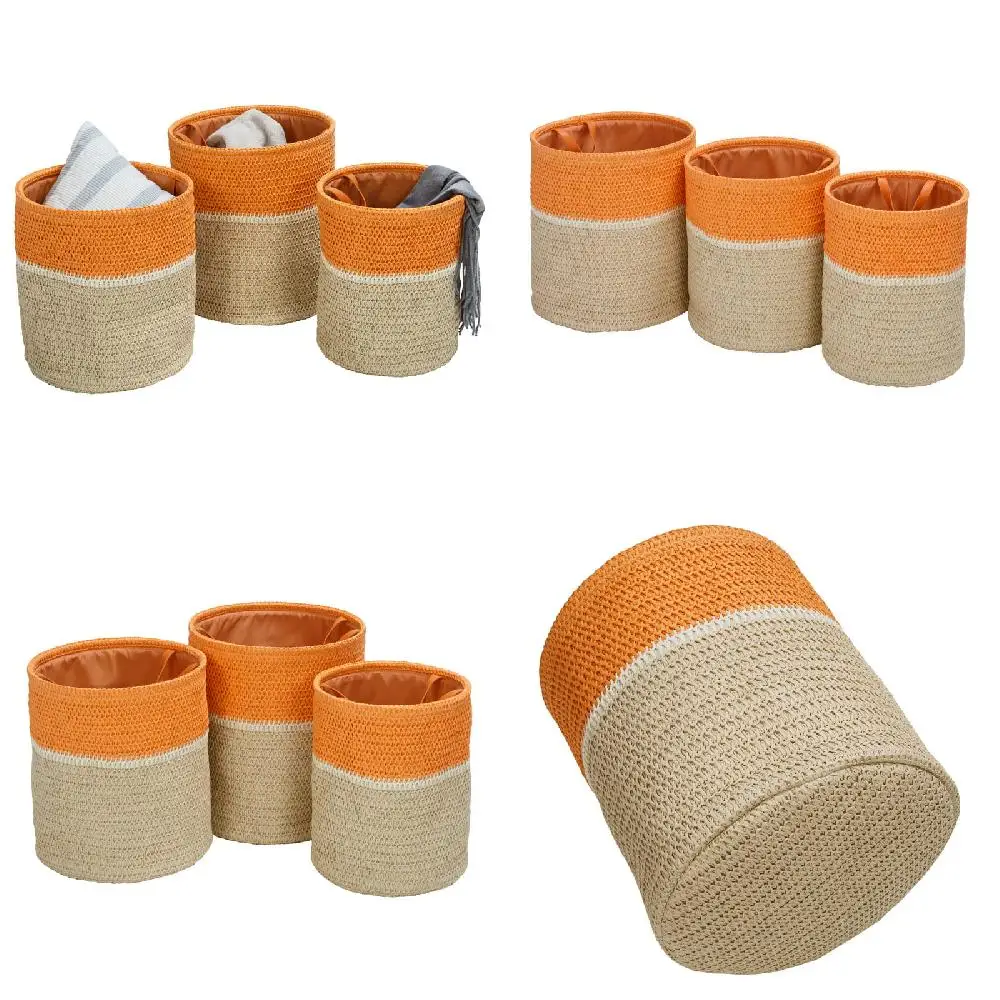 "High-Quality, Stylishly Durable Orange/White Set of 3 Paper Straw Nesting Baskets with Handles; The Perfect Home Organization S
"High-Quality, Stylishly Durable Orange/White Set of 3 Paper Straw Nesting Baskets with Handles; The Perfect Home Organization S
