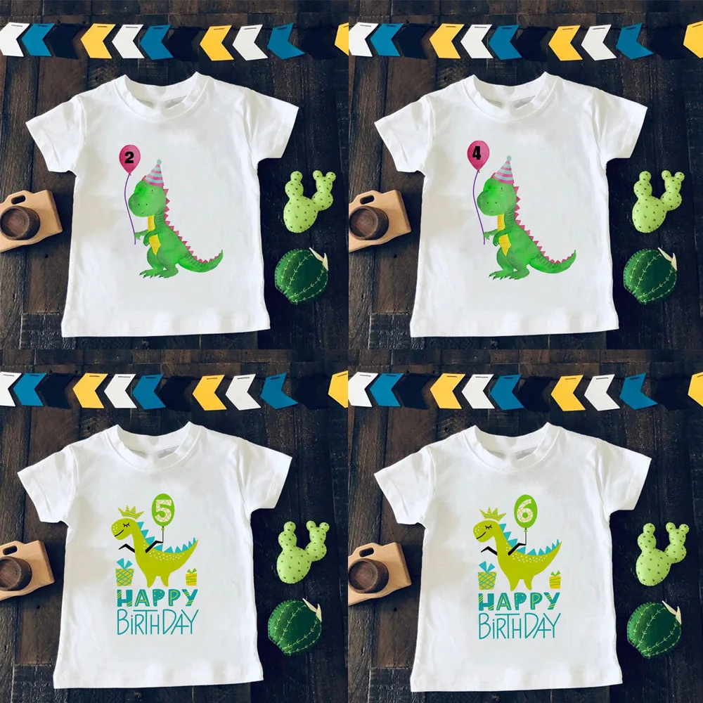 Boys Cartoon Dinosaur Birthday Shirt Kids Dino Print TShirt Children Happy Birthday Dinosaur Number 1~9th T-shirts Fast Shipping
Boys Cartoon Dinosaur Birthday Shirt Kids Dino Print TShirt Children Happy Birthday Dinosaur Number 1~9th T-shirts Fast Shipping
