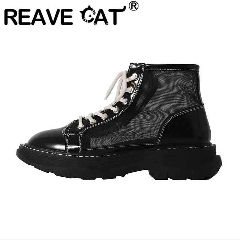 Женские ботильоны из коровьей кожи REAVE CAT, летние сетчатые полусапожки больших размеров 34-40 с круглым носком и шнуровкой, повседневные ботил...
Женские ботильоны из коровьей кожи REAVE CAT, летние сетчатые полусапожки больших размеров 34-40 с круглым носком и шнуровкой, повседневные ботил...