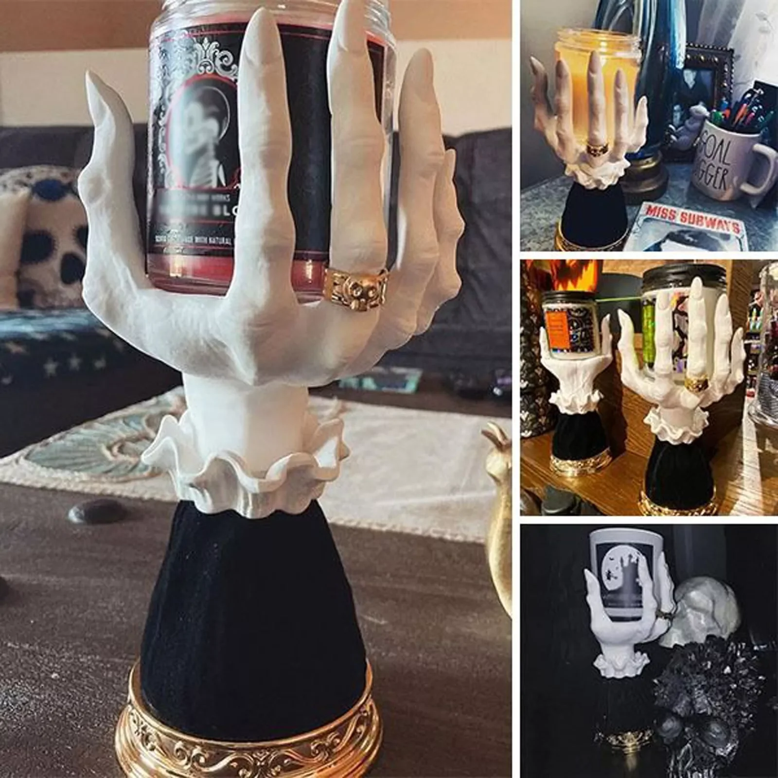 Witch Hand Candlestick Halloween Gothic Decor Palm Candle Holder Candle Holder Halloween Decorations for Home Home Decor
Witch Hand Candlestick Halloween Gothic Decor Palm Candle Holder Candle Holder Halloween Decorations for Home Home Decor