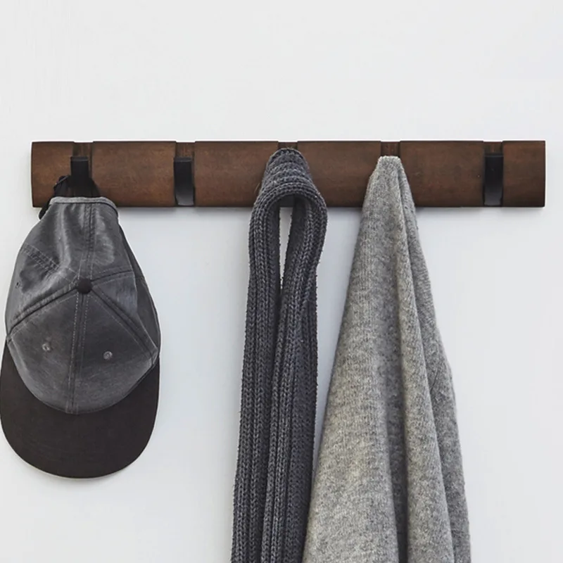 Flip Wall Coat Rack Removable Hooks Solid Wood and Metallic Materials for Suspension Scarves, Bags, Umbrellas, Towels, Clothing
Flip Wall Coat Rack Removable Hooks Solid Wood and Metallic Materials for Suspension Scarves, Bags, Umbrellas, Towels, Clothing