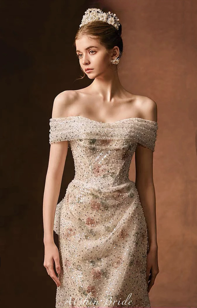Elegant Mermaid Celebrity Dresses Off the Shoulder Luxury Printed Bead Studs Bow Lace-up Prom Evening Gowns 2023
Elegant Mermaid Celebrity Dresses Off the Shoulder Luxury Printed Bead Studs Bow Lace-up Prom Evening Gowns 2023