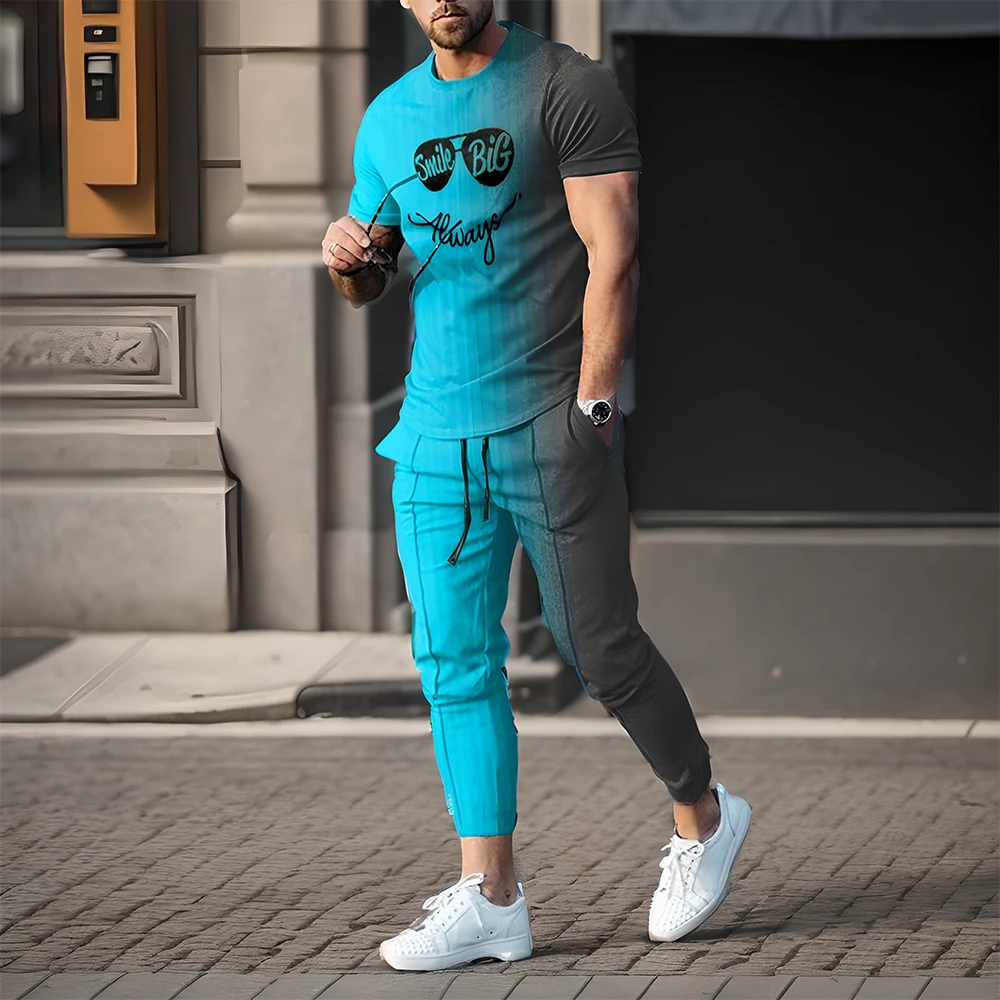 Summer Men Tracksuits Fashion Smiley 3D Print Short Sleeve T Shirt Jogging Pants 2 Piece Set Casual Trend Man Clothes Streetwear
Summer Men Tracksuits Fashion Smiley 3D Print Short Sleeve T Shirt Jogging Pants 2 Piece Set Casual Trend Man Clothes Streetwear