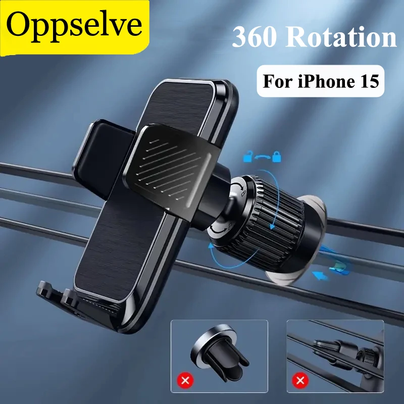 

Car Air Vent Hook Mobile Phone Holder 360 Rotation Adjustable Cellphone Gravity Mount For Huawei Mate 60 P60 iPhone 15Pro Xiaomi