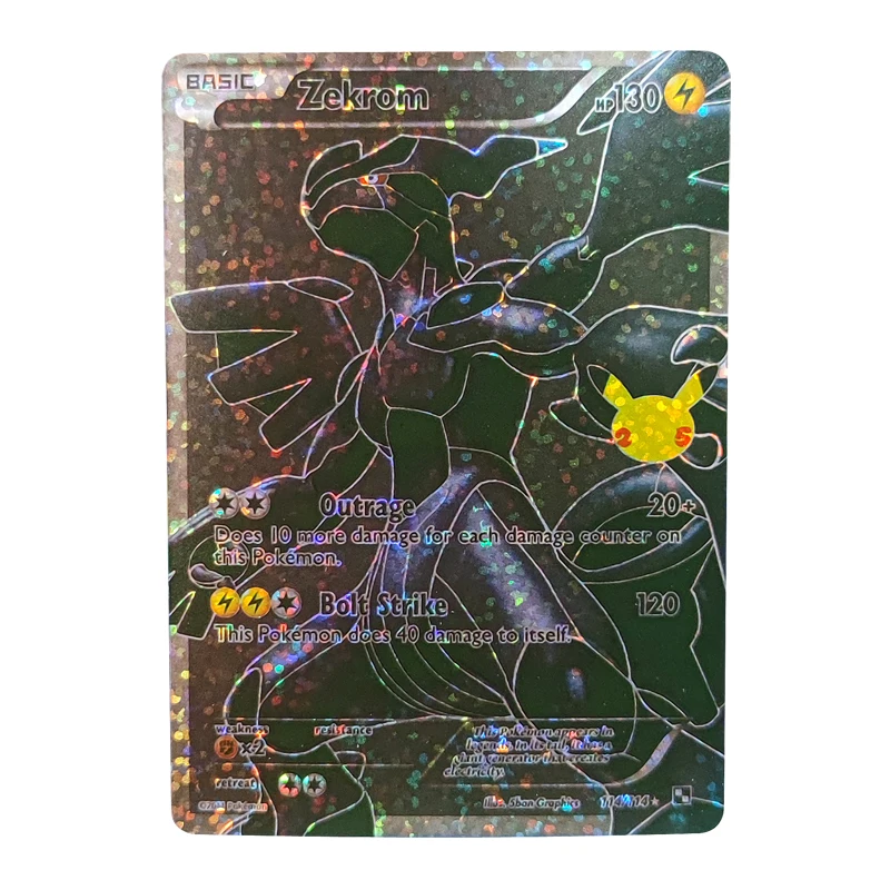 PTCG Zekrom Pokemon Card Pikachu 25th Anniversary Celebration DIY Game Collection Card Flash Card
PTCG Zekrom Pokemon Card Pikachu 25th Anniversary Celebration DIY Game Collection Card Flash Card