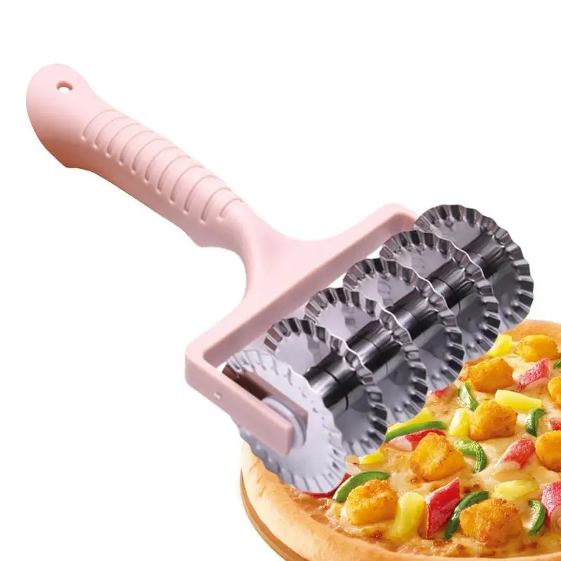 

Pizza Pastry Roller Pin Non-stick Baking Biscuit Patisserie Dough Crimper Tools Stainless Steel Pp Fancy Cut Tools 8.2*4.5*2inch