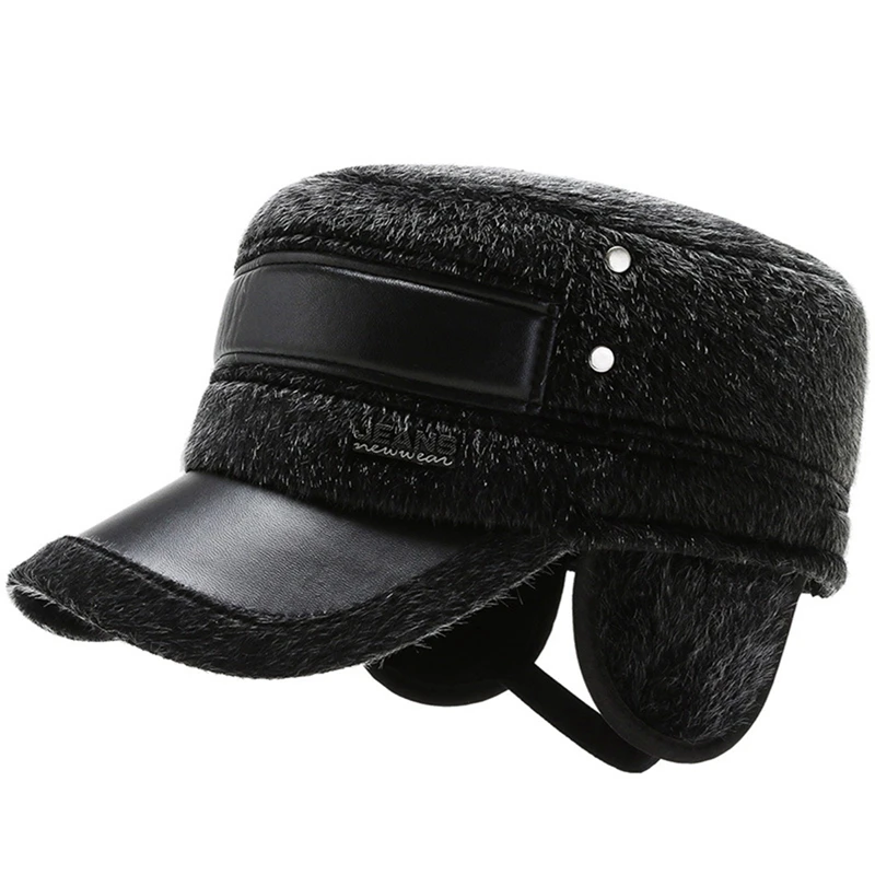 Imitated Mink Military Hat Vintage Flat Top Caps Winter Warm Earflap Hats Men Army Cap Fashion Adjustable Cadet Hats
Imitated Mink Military Hat Vintage Flat Top Caps Winter Warm Earflap Hats Men Army Cap Fashion Adjustable Cadet Hats