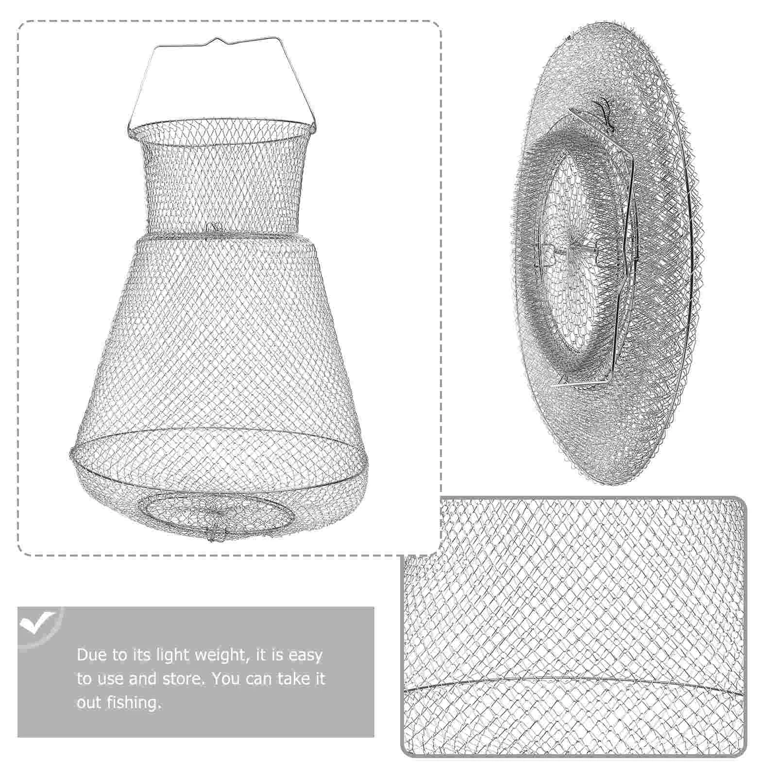 Stainless Steel Containers Crabbing Basket Trout Bass Net Robust Fish Guard Bait Basket Fishing Landing Net Live Fish Basket
Stainless Steel Containers Crabbing Basket Trout Bass Net Robust Fish Guard Bait Basket Fishing Landing Net Live Fish Basket