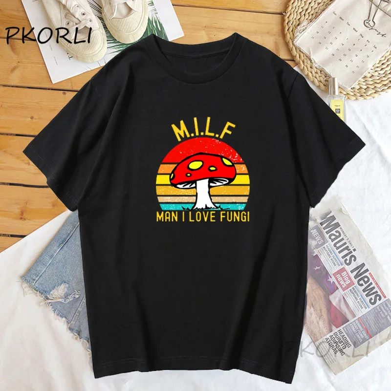 Mushroom Man I Love Fungi Toadstool T-Shirt MILF Cotton Short Sleeve Casual Top Women Summer Print Tshirt Vintage Clothing
Mushroom Man I Love Fungi Toadstool T-Shirt MILF Cotton Short Sleeve Casual Top Women Summer Print Tshirt Vintage Clothing