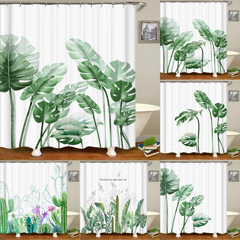 Bathroom Decoration Shower Curtain Green Plant leaf Monstera 3D Printed Bathroom Curtain Waterproof Shower Curtain with Hooks 
Bathroom Decoration Shower Curtain Green Plant leaf Monstera 3D Printed Bathroom Curtain Waterproof Shower Curtain with Hooks