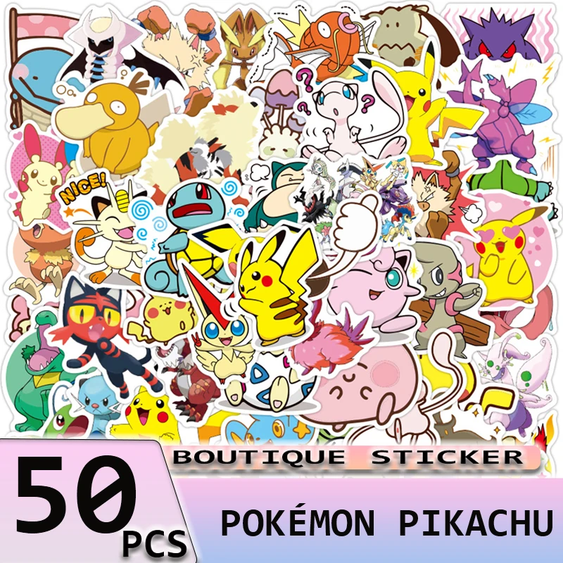 50PCS Pokémon Stickers Anime Pikachu Cartoon for Laptop Computer Suitcase Notebook Travel Luggage Guitar Decal Children's Toys
50PCS Pokémon Stickers Anime Pikachu Cartoon for Laptop Computer Suitcase Notebook Travel Luggage Guitar Decal Children's Toys