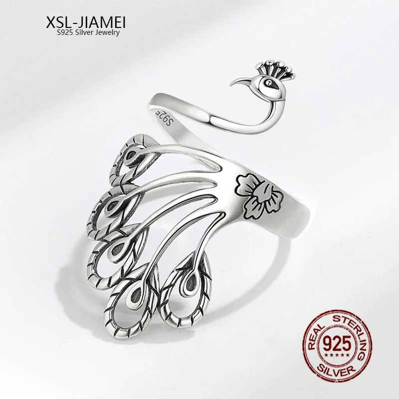 XSL JIAMEI Vintage Living Peacock S925 Sterling Silver Wide-Noodle Ring Wedding Fine Jewelry Gift
XSL JIAMEI Vintage Living Peacock S925 Sterling Silver Wide-Noodle Ring Wedding Fine Jewelry Gift