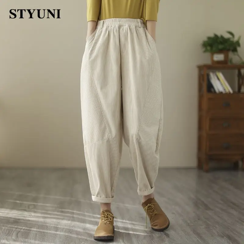 Corduroy Black Plush Thick Winter Warm Solid Elastic High Waist Women's Pants Korean Fashion Harem Ankle-Length Pants For Women
Corduroy Black Plush Thick Winter Warm Solid Elastic High Waist Women's Pants Korean Fashion Harem Ankle-Length Pants For Women