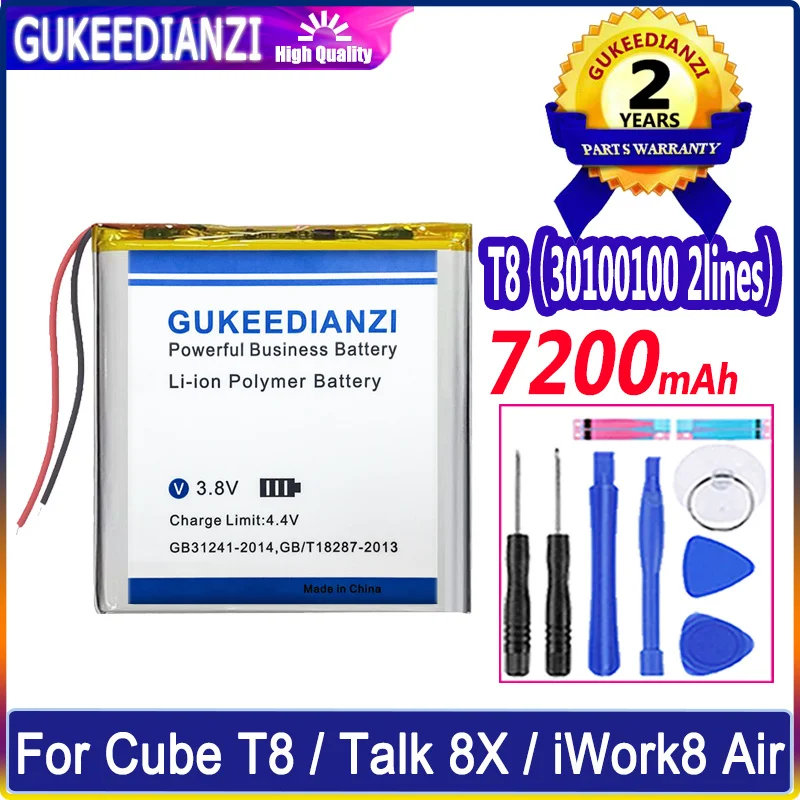 Аккумулятор T 8(30100100 2 линии) 7200 мАч для Cube T8/Cube Talk 8X/Cube IWork8 IWork 8 Air Tablet, внутренний Prestigio GRACE 5718 4G
Аккумулятор T 8(30100100 2 линии) 7200 мАч для Cube T8/Cube Talk 8X/Cube IWork8 IWork 8 Air Tablet, внутренний Prestigio GRACE 5718 4G