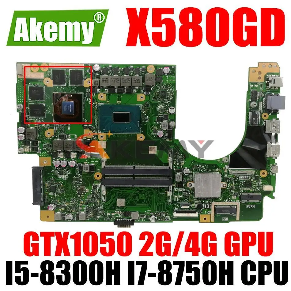 X580GD Notebook Mainboard GTX1050 2G 4G GPU I5-8300H I7-8750H CPU for ASUS X580 X580G X580GD Laptop Motherboard
X580GD Notebook Mainboard GTX1050 2G 4G GPU I5-8300H I7-8750H CPU for ASUS X580 X580G X580GD Laptop Motherboard