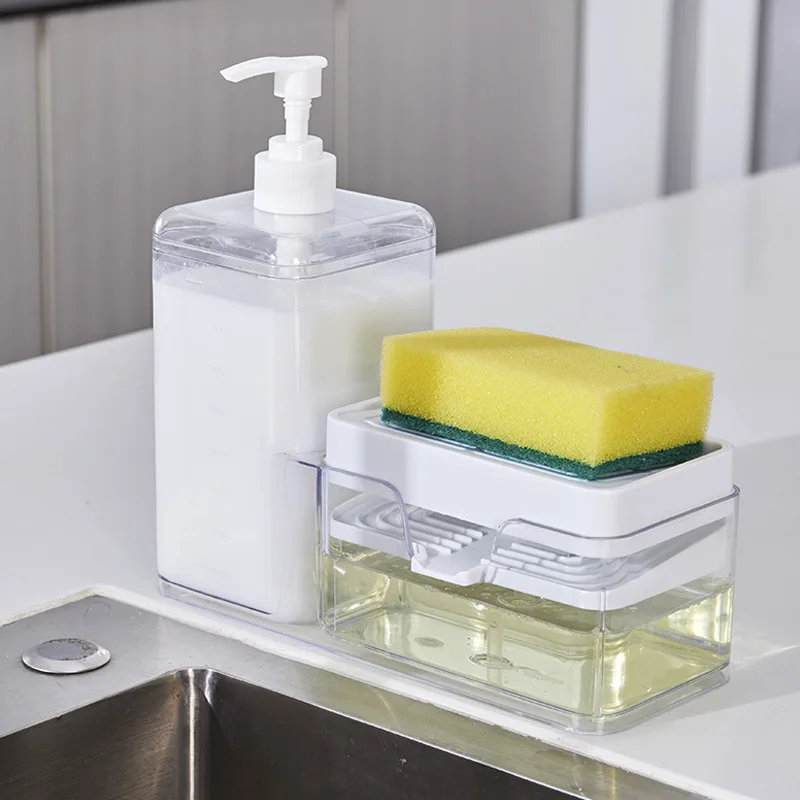 2 in 1 Kitchen Soap Dispenser with Sponge Holder Liquid Soap Pump Dispenser Cleaning Liquid Container Kitchen Accessories
2 in 1 Kitchen Soap Dispenser with Sponge Holder Liquid Soap Pump Dispenser Cleaning Liquid Container Kitchen Accessories