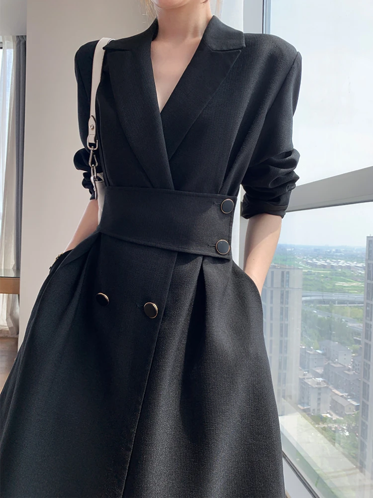 Women's Spring Autumn Casual Elegant Midi Black Dress Long Sleeve A-Line Party Vestidos Female Fashion Korean Outwear Clothes
Women's Spring Autumn Casual Elegant Midi Black Dress Long Sleeve A-Line Party Vestidos Female Fashion Korean Outwear Clothes