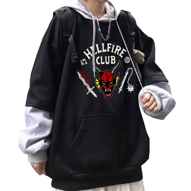 Hellfire Club Hoodie Stranger Things TV Fans Customize Black Patchwork Sleeve Printing Sweatshirt Unisex Casual Fleece sudaderas
Hellfire Club Hoodie Stranger Things TV Fans Customize Black Patchwork Sleeve Printing Sweatshirt Unisex Casual Fleece sudaderas
