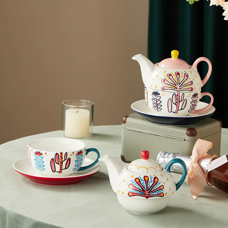 Ceramic Portable Creative Tea Set European Style One Teapot and One Cup Set Simple Household Flower Tea Cup Set Office Tea Set
Ceramic Portable Creative Tea Set European Style One Teapot and One Cup Set Simple Household Flower Tea Cup Set Office Tea Set