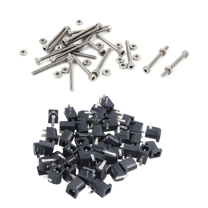 45 Pcs DC Power Jack Socket 2.1Mm X 5.5Mm Barrel-Type PCB Mount DC-005 With M2 X 20Mm Long Hex Socket Knurled Cap Screws Bolts N
45 Pcs DC Power Jack Socket 2.1Mm X 5.5Mm Barrel-Type PCB Mount DC-005 With M2 X 20Mm Long Hex Socket Knurled Cap Screws Bolts N