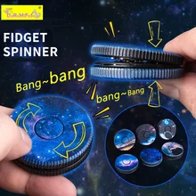 Coin Star Fidget Toys Adults Children EDC Mini Snap Finger Antistress Hand Push Pop Coin Gyro Fidget Spinner Magnetic Hand Toy