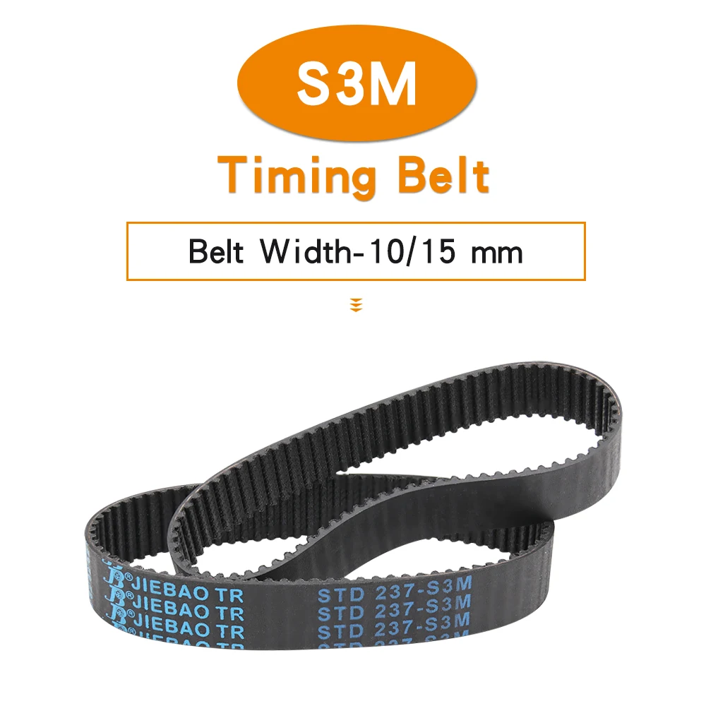 

Rubber Belt S3M-213/219/222/225/228/231/234/237/240/246/249 Closed Loop Transmission Belt Teeth Pitch 3 mm For 3M Alloy Pulley