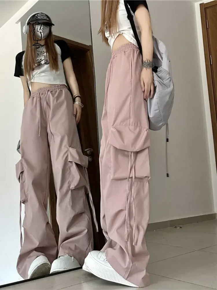 Брюки-карго женские с большими карманами, Повседневная Уличная одежда в стиле бойфренда, прямые штаны с завышенной талией, длинные брюки с широкими штанинами
Брюки-карго женские с большими карманами, Повседневная Уличная одежда в стиле бойфренда, прямые штаны с завышенной талией, длинные брюки с широкими штанинами