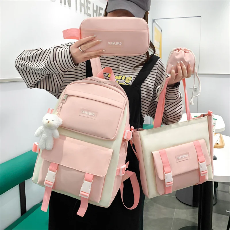 4 Piece Student Backpack Large Capacity Waterproof Laptop Bag Girls' Kawaii Children's Schoolbag Teenagers' School Backpack
4 Piece Student Backpack Large Capacity Waterproof Laptop Bag Girls' Kawaii Children's Schoolbag Teenagers' School Backpack