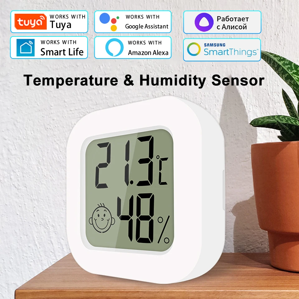 Датчик температуры Alexa Zigbee Tuya, Умный домашний датчик влажности воздуха, цифровой термометр, гигрометр, метеостанция с Bluetooth
Датчик температуры Alexa Zigbee Tuya, Умный домашний датчик влажности воздуха, цифровой термометр, гигрометр, метеостанция с Bluetooth
