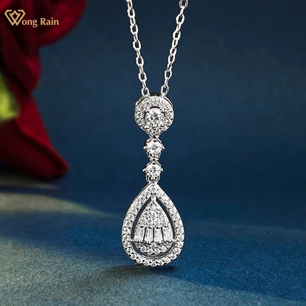 Wong Rain 100% 925 Sterling Silver Lab Sapphire High Carbon Diamond Gemstone Water Drop Women Necklace Pendant Jewelry Wholesale
Wong Rain 100% 925 Sterling Silver Lab Sapphire High Carbon Diamond Gemstone Water Drop Women Necklace Pendant Jewelry Wholesale