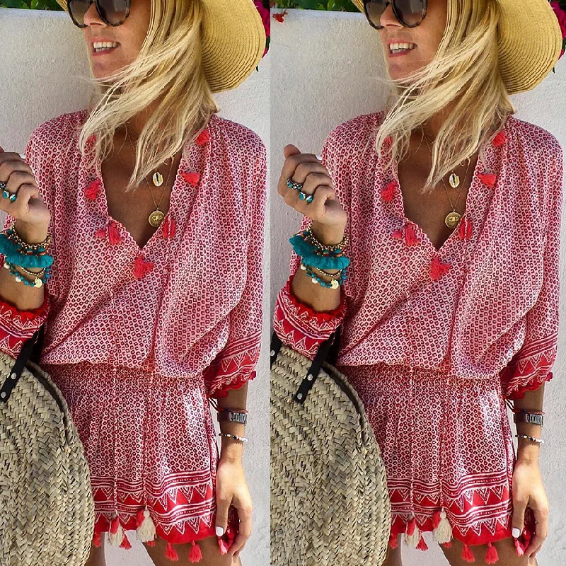 Elegant Vintage Print Party Dress Women's Summer Casual 2023 Lace Stitching V-neck Dresses Fashion Sundress
Elegant Vintage Print Party Dress Women's Summer Casual 2023 Lace Stitching V-neck Dresses Fashion Sundress