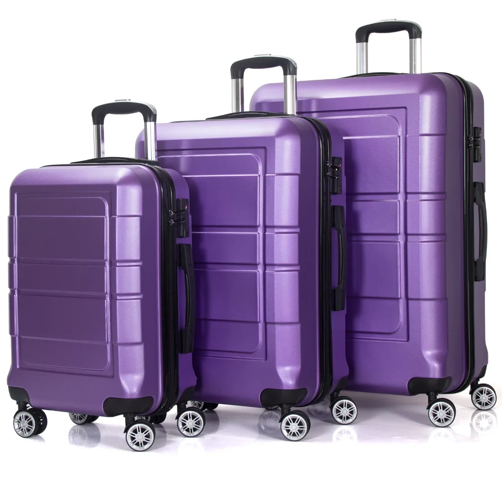 Traveling Luggage, 3pcs Hardside Luggage Set, 20"+24"+28" with TSA Lock, Purple
Traveling Luggage, 3pcs Hardside Luggage Set, 20"+24"+28" with TSA Lock, Purple