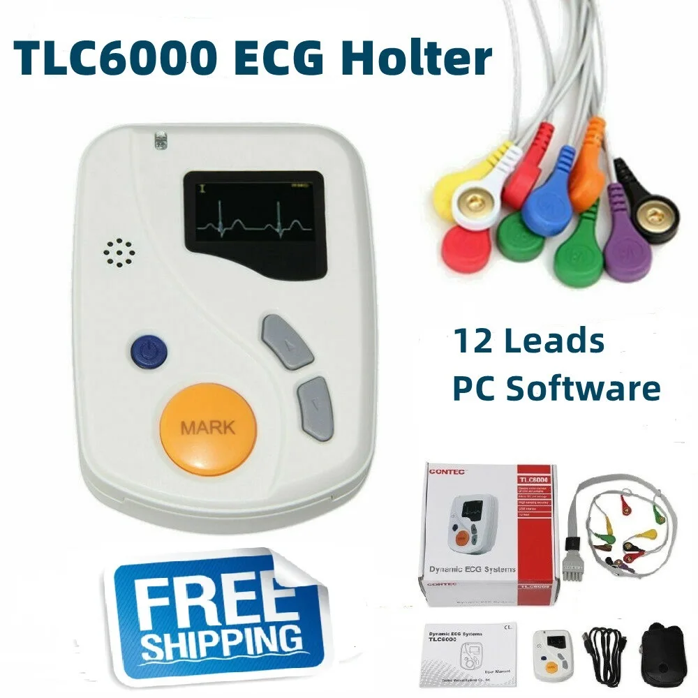 CONTEC TLC6000 Dynamic 12 Leads ECG Holter Systems All Day Recorder 2GB Card,PC Analyzer Software
CONTEC TLC6000 Dynamic 12 Leads ECG Holter Systems All Day Recorder 2GB Card,PC Analyzer Software