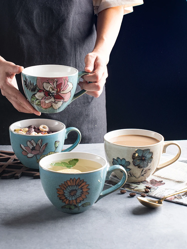 Breakfast cup, oatmeal cup, household water cup, Japanese retro ceramic cup, water cup, coffee cup
Breakfast cup, oatmeal cup, household water cup, Japanese retro ceramic cup, water cup, coffee cup