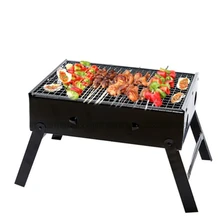 Bbq Grill Outdoor Thickened Foldable Barbecue Oven Camping Portable BBQ Grill Household Party Charcoal Rotisserie Mini Grill