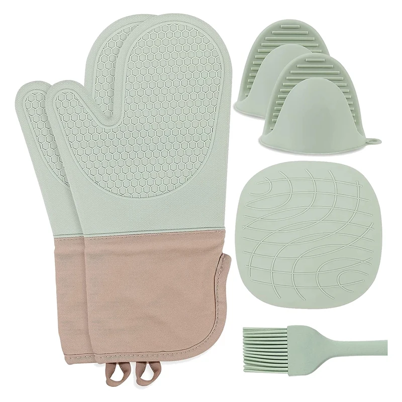 Non-Slip With Heat-Resistant Oven Gloves Cooking Gloves Set Of 6, Pot Holder, Heat-Best Suitable
Non-Slip With Heat-Resistant Oven Gloves Cooking Gloves Set Of 6, Pot Holder, Heat-Best Suitable