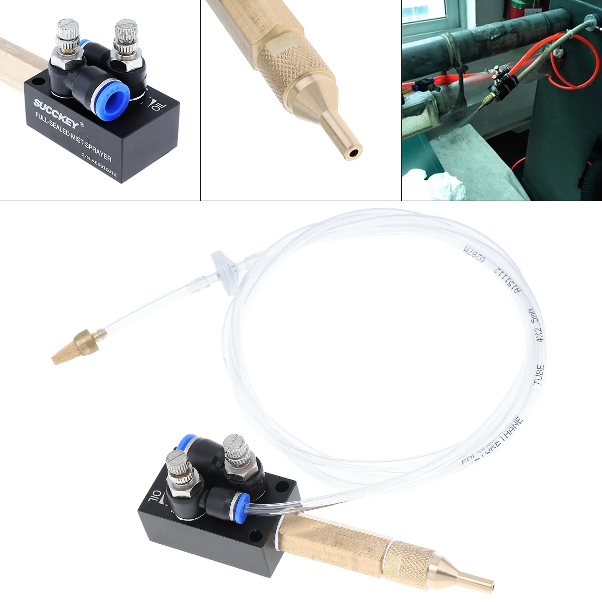 Precision Mist Coolant Lubrication Spray System with 6cm Copper Pipe for Metal Cutting Engraving Cooling Machine / CNC Lathe
Precision Mist Coolant Lubrication Spray System with 6cm Copper Pipe for Metal Cutting Engraving Cooling Machine / CNC Lathe
