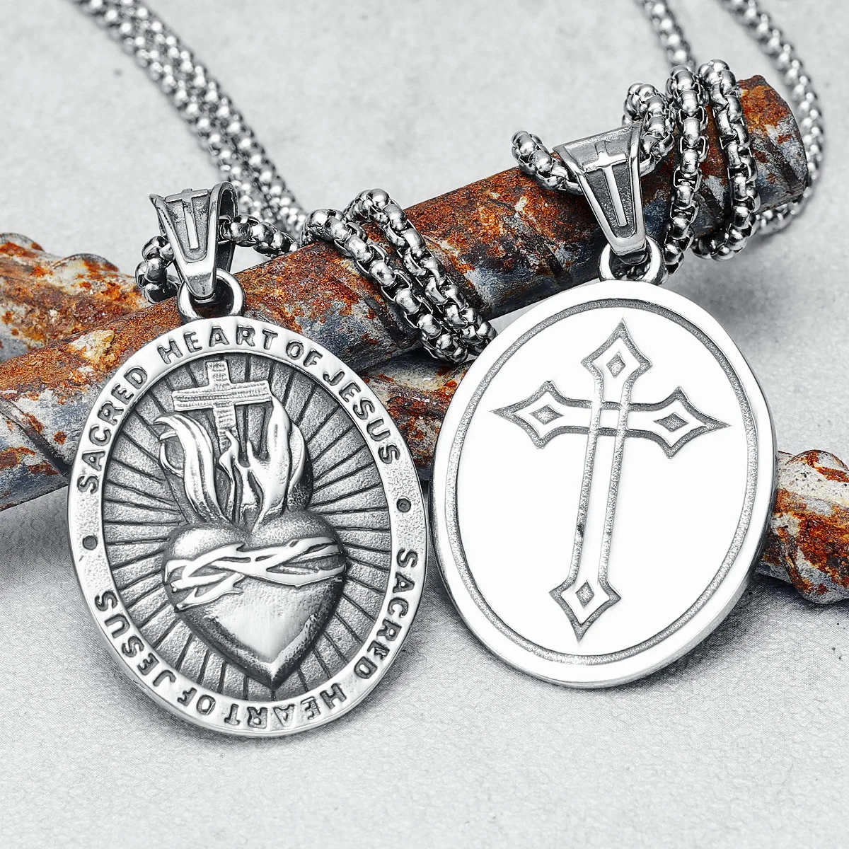 Jesus Heart Necklaces Retro Cross 316L Stainless Steel Men Vintage Pendant Chain Religion Rock for Friend Male Jewelry Best Gift
Jesus Heart Necklaces Retro Cross 316L Stainless Steel Men Vintage Pendant Chain Religion Rock for Friend Male Jewelry Best Gift