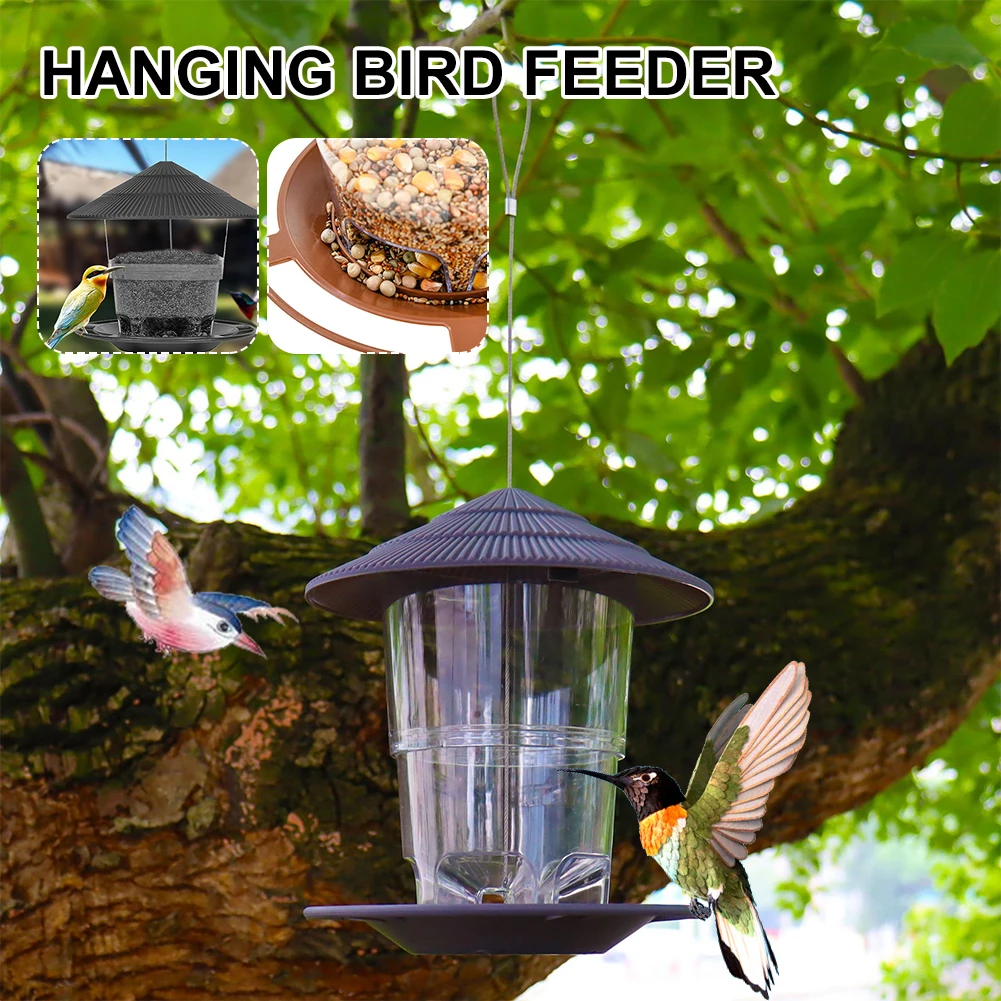 Bird Feeder Hanging Adjustable Outside Bird Seed Feeder with Roof Design for Backyard Garden Yard Outdoor Decoration
Bird Feeder Hanging Adjustable Outside Bird Seed Feeder with Roof Design for Backyard Garden Yard Outdoor Decoration