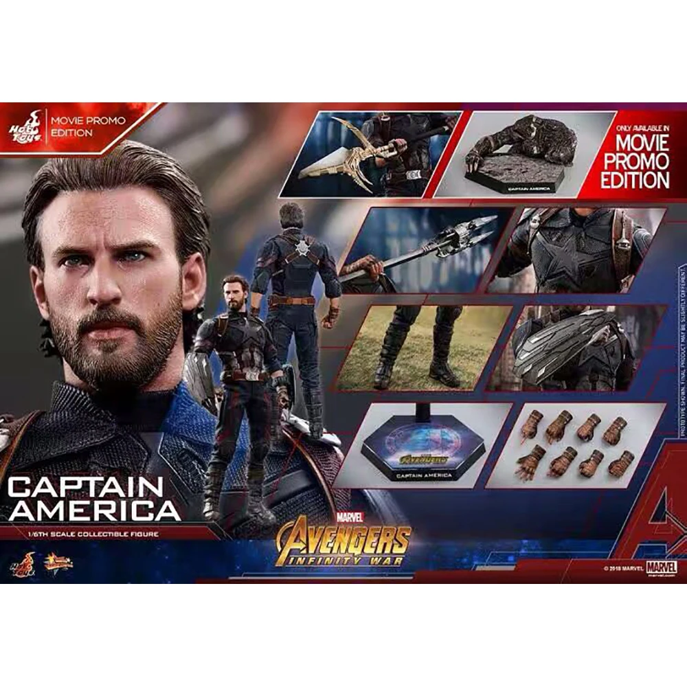 

Hottoys Original 1/6 MMS480 Captain America Steve Rogers Avengers: Infinity War Collectible Anime Figure Action Model Toys