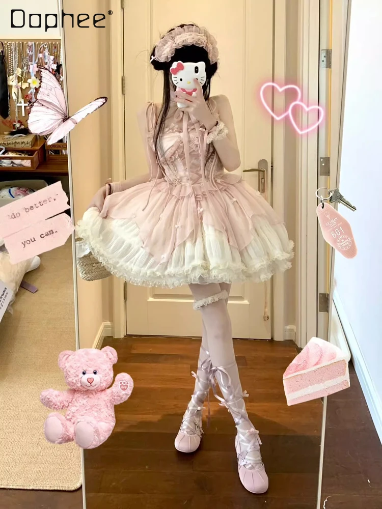 Birthday Dress Female Pink Sweet Puff Mesh Short Lolita Dress for Women2023 Summer New Sleeveless Ruffled JSK Princess Dress
Birthday Dress Female Pink Sweet Puff Mesh Short Lolita Dress for Women2023 Summer New Sleeveless Ruffled JSK Princess Dress