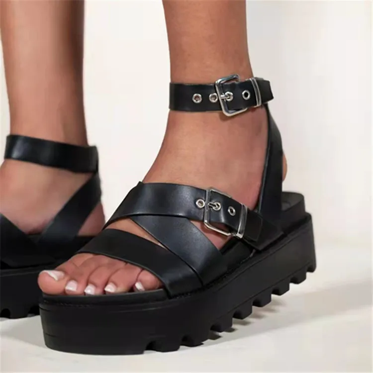 Summer Punk Women Platform Sandals Large Size Ladies Shoes Buckle Wedge Thick Soled Sandals Woman Shoes Leisure Sandalias
Summer Punk Women Platform Sandals Large Size Ladies Shoes Buckle Wedge Thick Soled Sandals Woman Shoes Leisure Sandalias