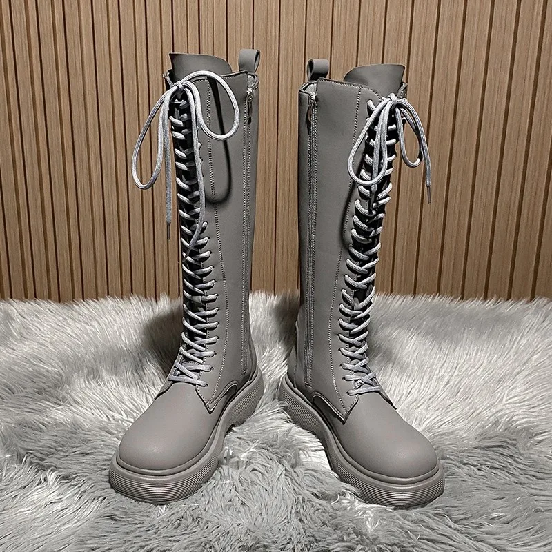 Женские боевые ботинки на платформе, готическая обувь черного цвета на шнуровке, до колена, Ytmtloy 2023, женские резиновые ботинки 
Женские боевые ботинки на платформе, готическая обувь черного цвета на шнуровке, до колена, Ytmtloy 2023, женские резиновые ботинки