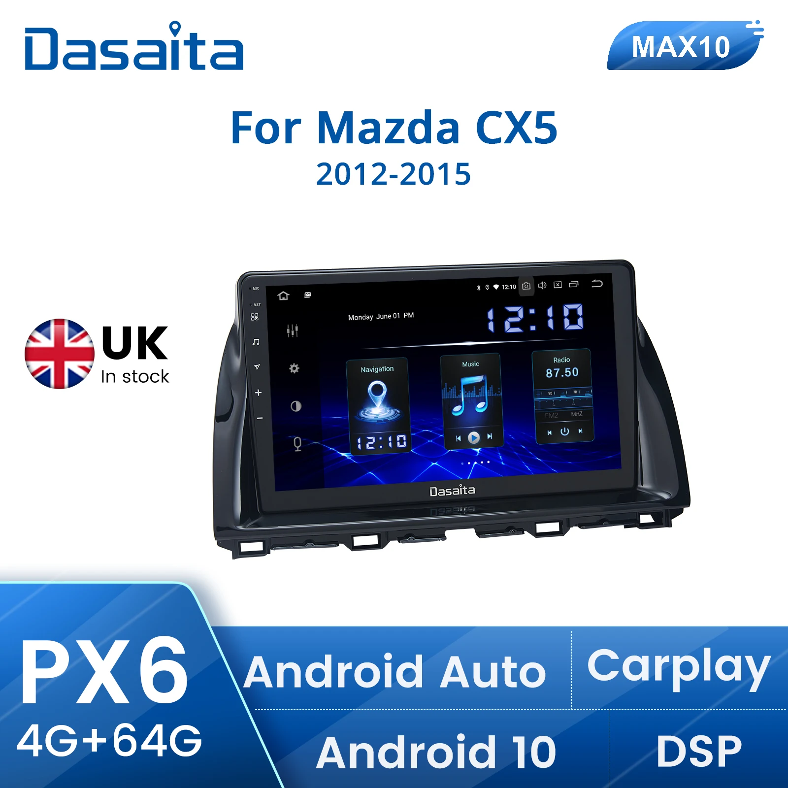 Автомобильная магнитола Dasaita, мультимедийная система на Android 11, 10, с экраном 10,2 дюйма, GPS, для Mazda CX5, с диагональю экрана 2012-2015, Типоразмер 1 Din
Автомобильная магнитола Dasaita, мультимедийная система на Android 11, 10, с экраном 10,2 дюйма, GPS, для Mazda CX5, с диагональю экрана 2012-2015, Типоразмер 1 Din