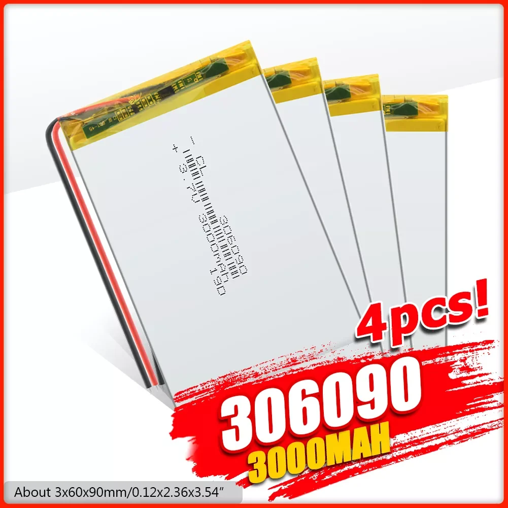 3000mAh 306090 Li-ion Lipo Battery Rechargeable Universal Backup Power Replacement Battery For 7 Inch Tablet PC MP4 GPS PSP
3000mAh 306090 Li-ion Lipo Battery Rechargeable Universal Backup Power Replacement Battery For 7 Inch Tablet PC MP4 GPS PSP