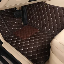 Leather Car Floor Mats 100％ For For Seat Leon 5F Ateca Arona ibiza Auto Foot Pads Accessories Waterproof Carpets Full Coverage